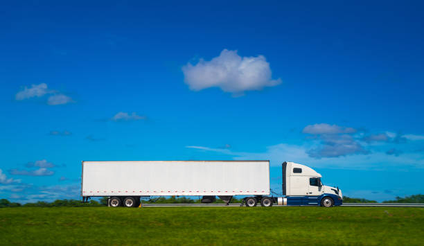 istock White Semi Truck in Florida, USA 1329153745
