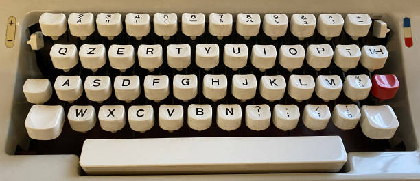 istock Close up of old italian typewriter keyboard 1329153746
