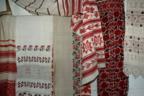 istock Ukrainian towels on the wall 1329153894