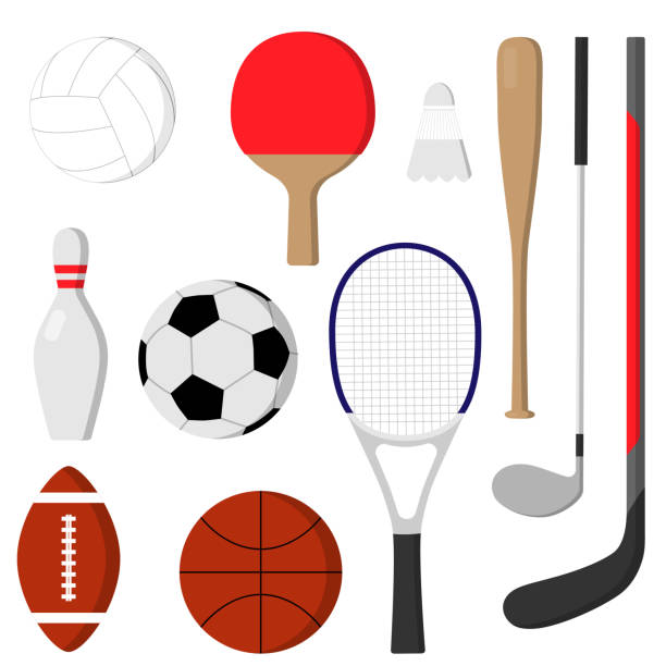 peralatan permainan olahraga. - badminton court ilustrasi stok