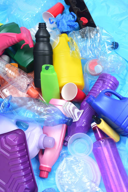 istock group of plastic containers on blue plastic bags 1329155352