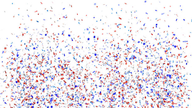 istock Abstract colorful explosion of confetti isolated on a white background. 1329155416