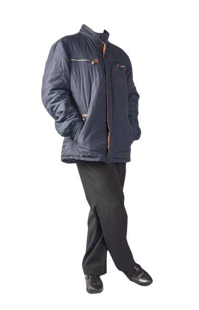 istock men's jacket , pants  and leather shoes isolated on white background. 1329156913