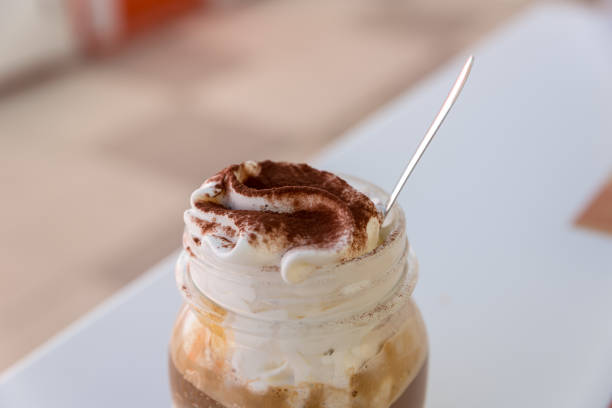 istock Coffee with ice cream and cream 1329159001