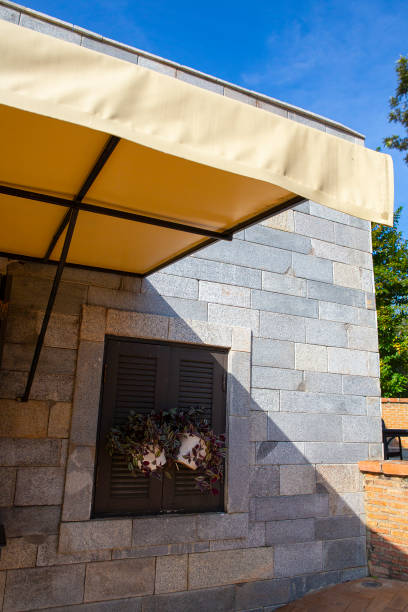 istock Sun protection canvas in front of the restaurant 1329159757