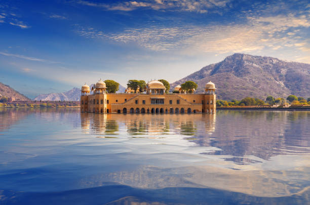 Jal Mahal, a famous water palace of Jaipur, India stock photo