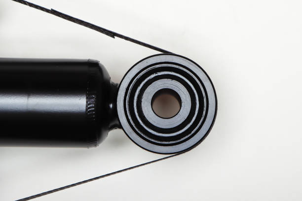 The shock absorber mounting eye for the machine is on a flat surface