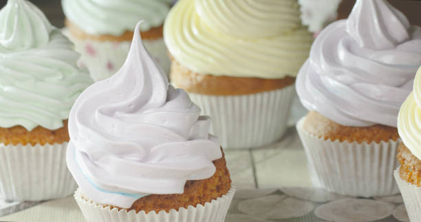 istock Ready-made Cupcakes with Cream for the Party. 1329168753