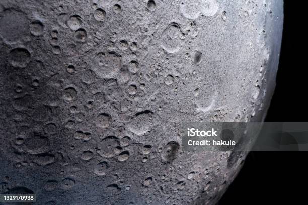 Detail Of Moon Model Close Up Stock Photo - Download Image Now - Moon Surface, Moon, Close-up