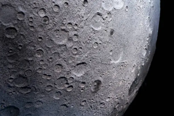 Photo of detail of moon model, close up