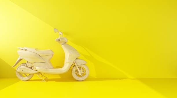 istock wooden scooter in beam of light 1329171854