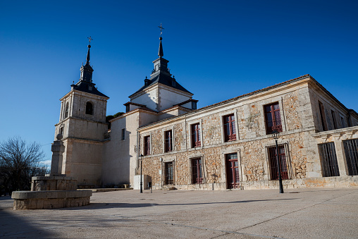 Church of San Francisco Javier. It was built between 1709 and 1713, and is in Nuevo Baztan, a small city in the province of Madrid, Spain.