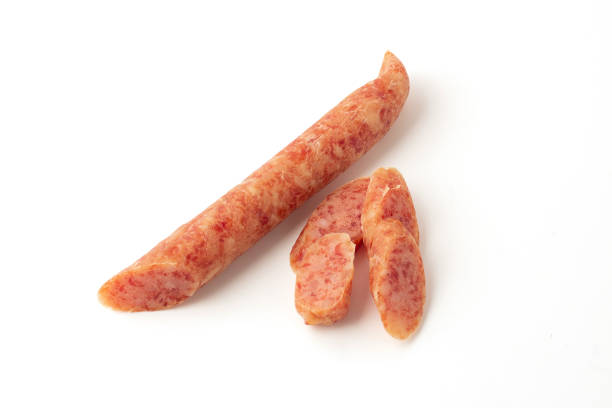 istock Chinese sausage isolated on a white background. 1329174277