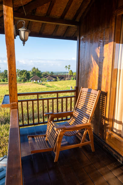 istock Chair on the balcony with a beautiful view 1329175565