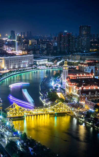 istock tianjin haihe river at night in china 1329180463