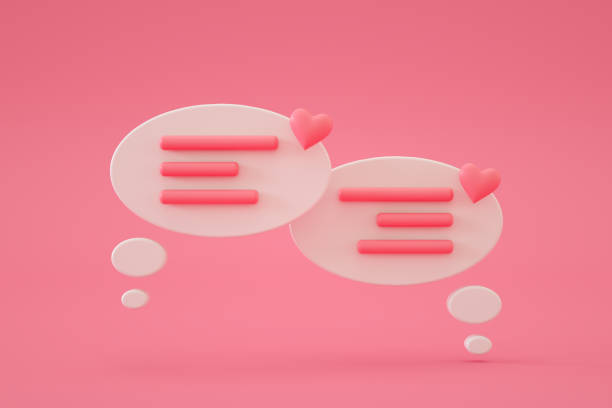 istock Speech Bubble with Hearts on Pink Background 1329187223