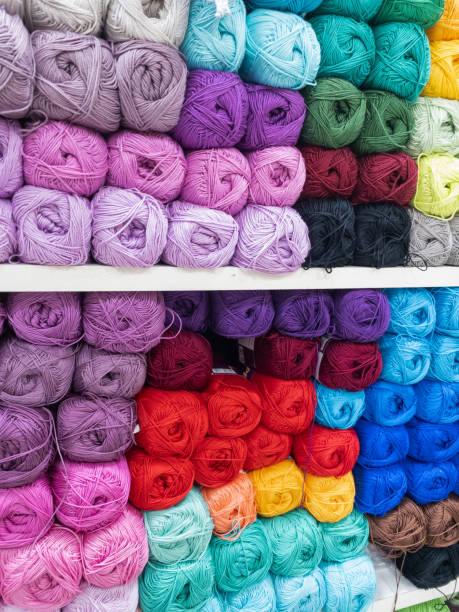 istock Skeins of multicolored thread for needlework close-up 1329193126