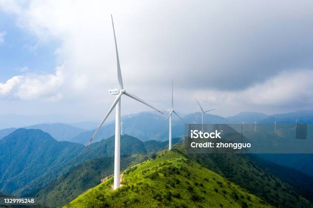 Alpine Meadows And Wind Power Stock Photo - Download Image Now - Wind Turbine, Windmill, Sustainable Resources
