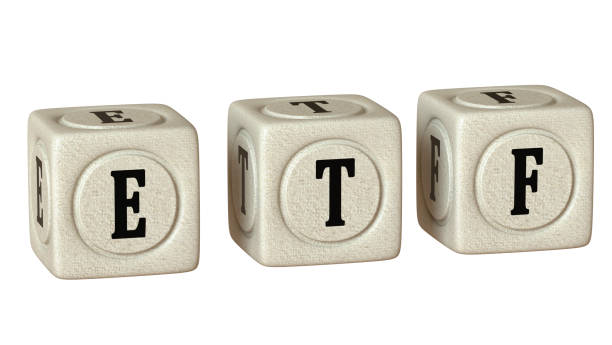 istock Cubes with the inscription ETF on a white background. 3D rendering. Blank for design. Layout. Isolated. 1329201052