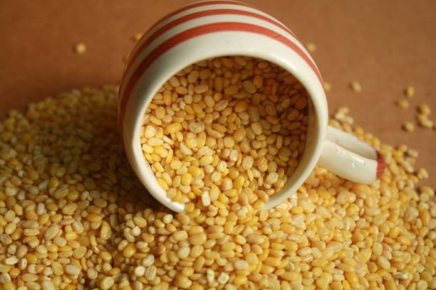 istock Mung dal or Moong dal food background 1329207394