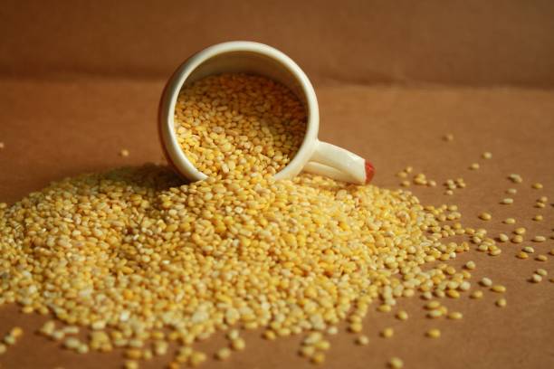 istock Mung dal or Moong dal food background 1329207422