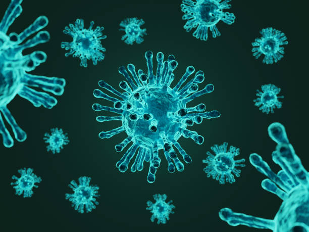 istock Dangerous virus under microscope, bacteria virus or germs microorganism cells 1329212342