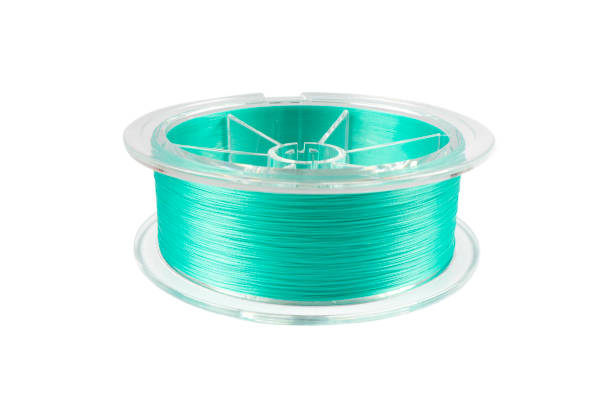Fishing Braided Line Isolated On White Background Spool Of Blue
