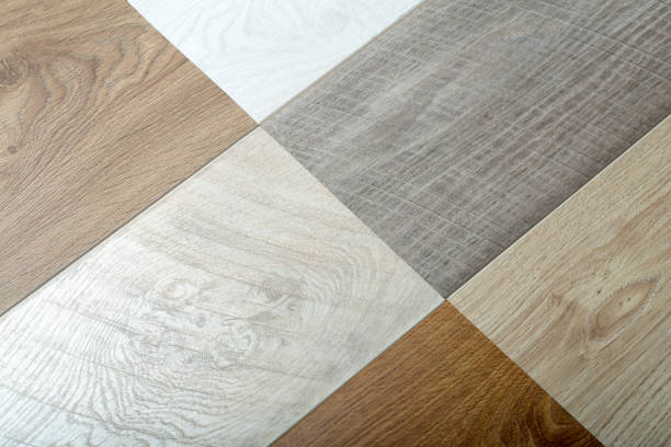 Wood parquette flooring inside apartment room, no people