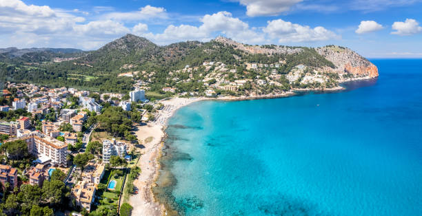 istock Aerial view of Canyamel bay 1329218417