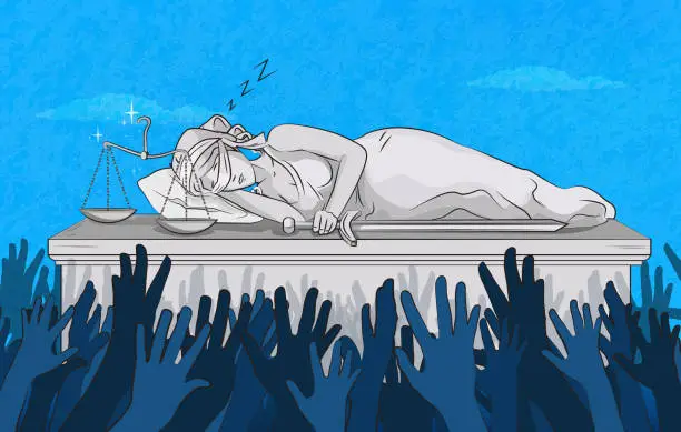 Vector illustration of Sleeping Justice