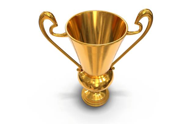 istock 3D render of Gold Trophy Cup isolated on white 1329224321