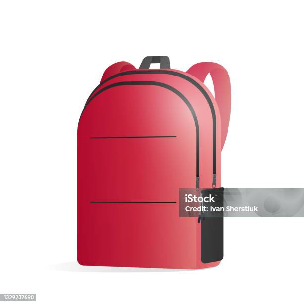 Red Backpack Vector Red Backpack In 3d School Backpack Vector Illustration Isolated On ...