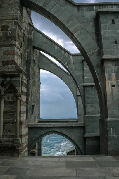 detail in the st.michael abbey in italy