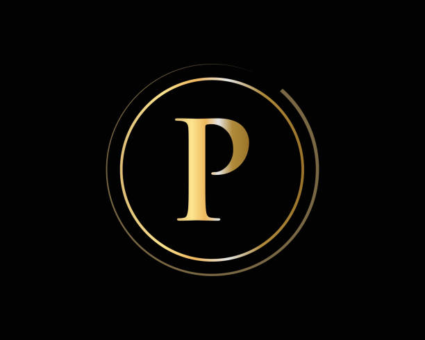 początkowy projekt logo z literą gold p. projekt logo p z koncepcją kreatywną i luksusową - letter p ornate alphabet typescript stock illustrations