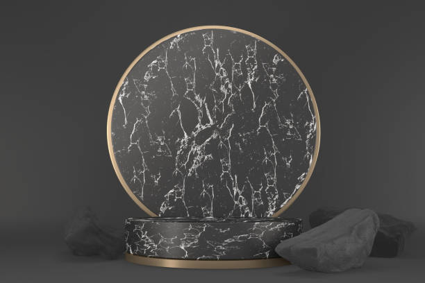 istock Modern granite,Victory podium show cosmetic product geometric. 3D rendering 1329245132