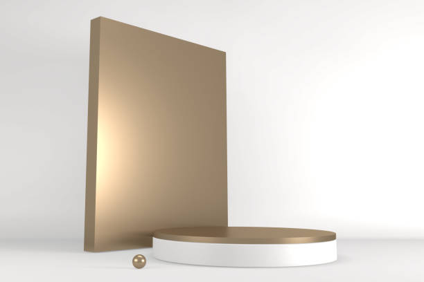 istock Roman podium white for cosmetic product on background granite white. 3d rendering 1329246153