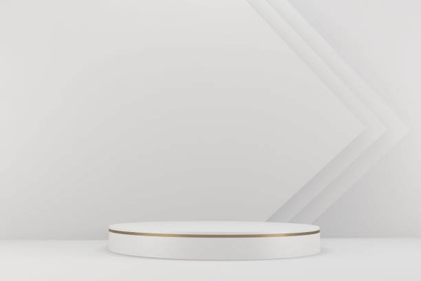 istock Roman podium white for cosmetic product on background granite white. 3d rendering 1329246165