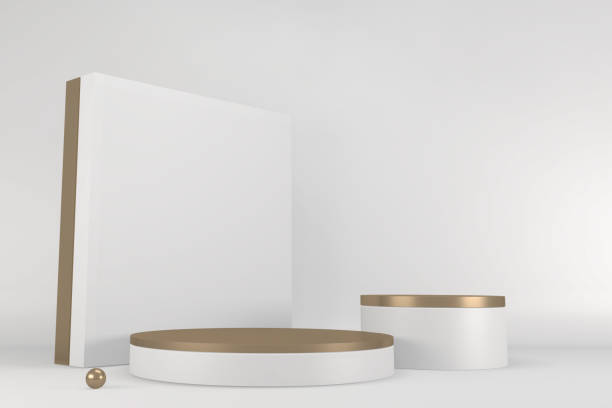 istock Roman podium white for cosmetic product on background granite white. 3d rendering 1329246176