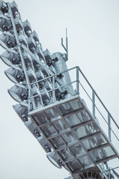 istock Spotlight on a  stadium close-up during the day. 1329249801