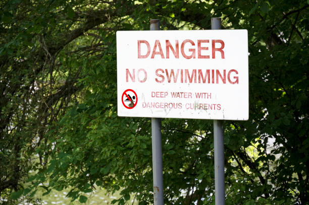 istock Danger no swimming sign deep water at Loch Lomond 1329250837
