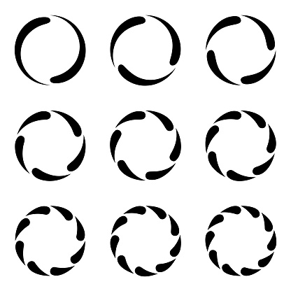 Round design elements with 2-10 segments