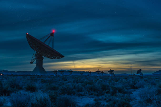 Owens Valley Desert Observatory Radar Dishes Deep Space Telescope Owens Valley Desert Observatory Radar Dishes Deep Space Telescope radio telescope photos stock pictures, royalty-free photos & images