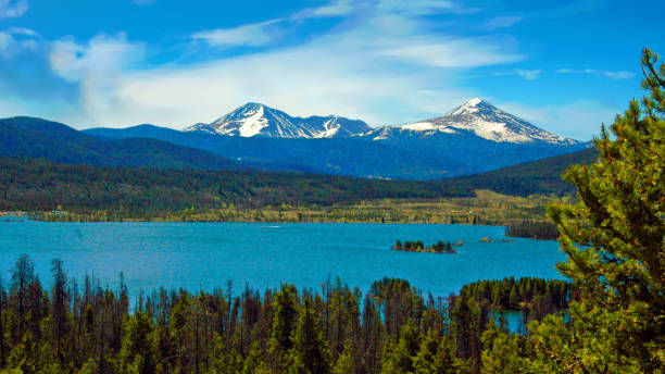 istock Mountain Lake with Snow Caps-Colorado 1329263760