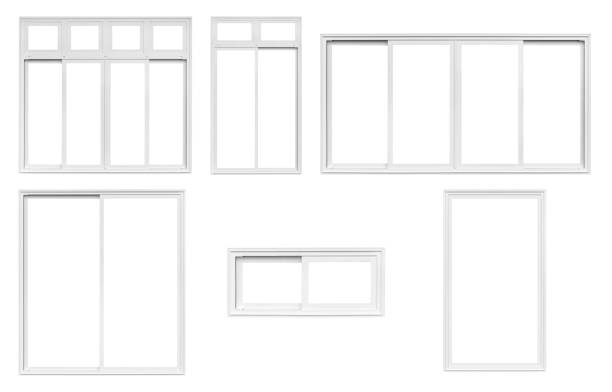 istock Real modern house window frame set collection isolated on white background with clipping path 1329276931