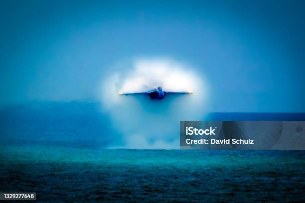 Blue Angel Solo Pilot Demonstrates High Speed Pass Stock Photo - Download Image Now - Blue Angels, Fighter Plane, Speed