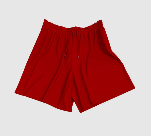 istock Blank sweat shorts mockup in front view 1329282083