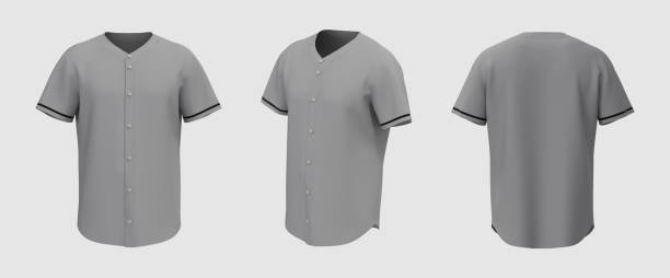 istock Baseball t-shirt mockup in front, side and back views 1329282087