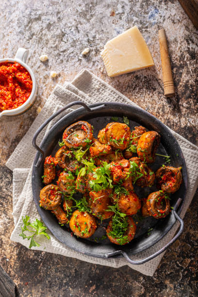 istock Mushrooms salad with chilli sauce 1329282677