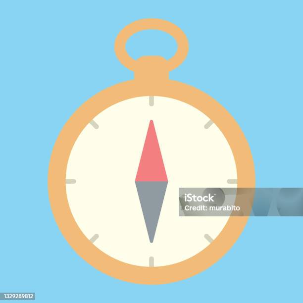 Simple Cute Compass Vector Simple And Cute Compass Illustration Flat Design Stock Illustration ...