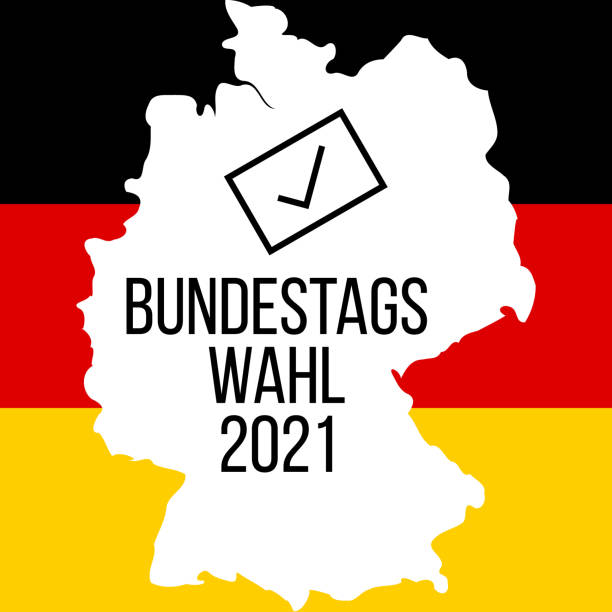 istock bundestagswahl 2021 - german federal elections, flat vector banner or poster with german map 1329302877
